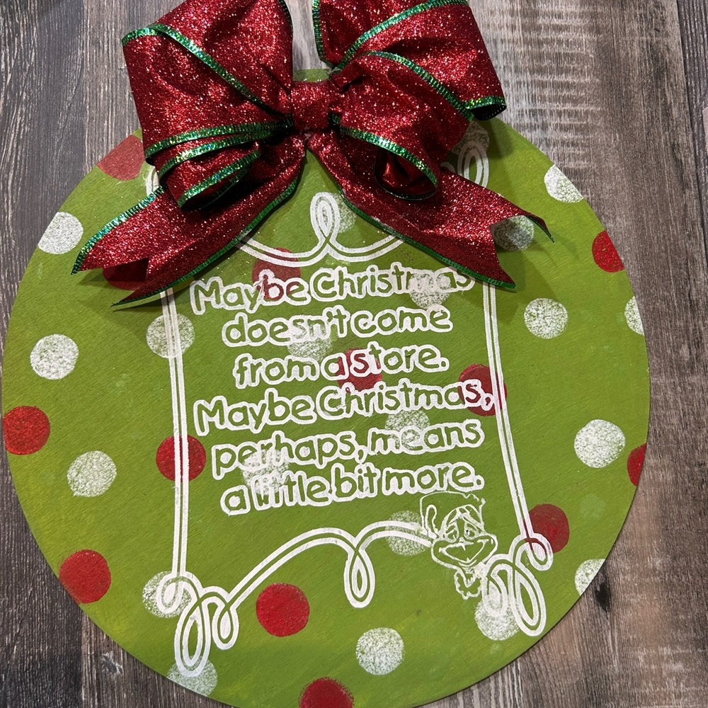 Festive Green and Red Holiday Ornament